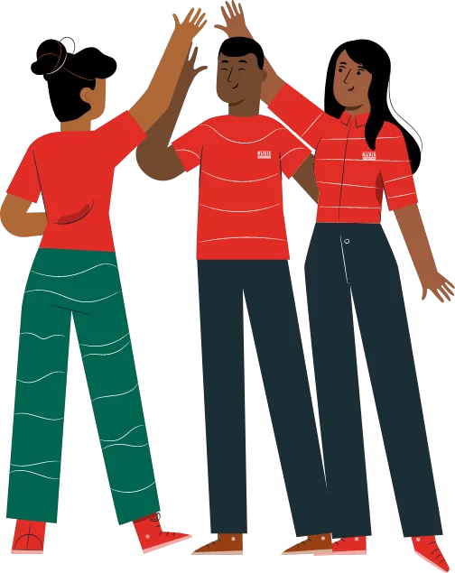 group of people raising hands in unity | group of engineers vectors | Rubis Energy Uganda guiding principles