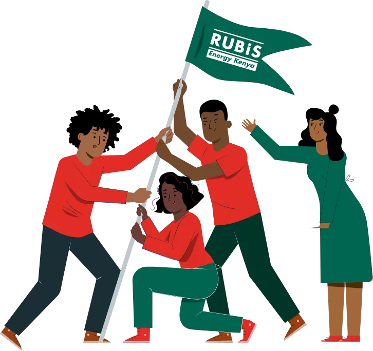 group of people vectors raising the rubis energy kenya flag | group of engineers vectors | Rubis Energy Uganda guiding principles
