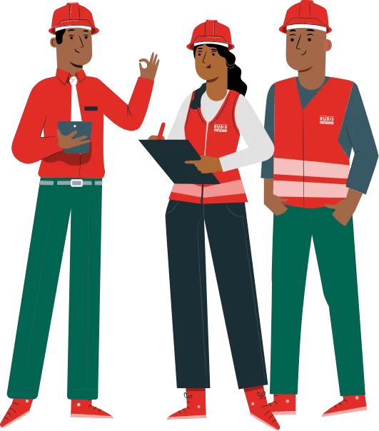 group of engineers vectors | Rubis Energy Uganda guiding principles