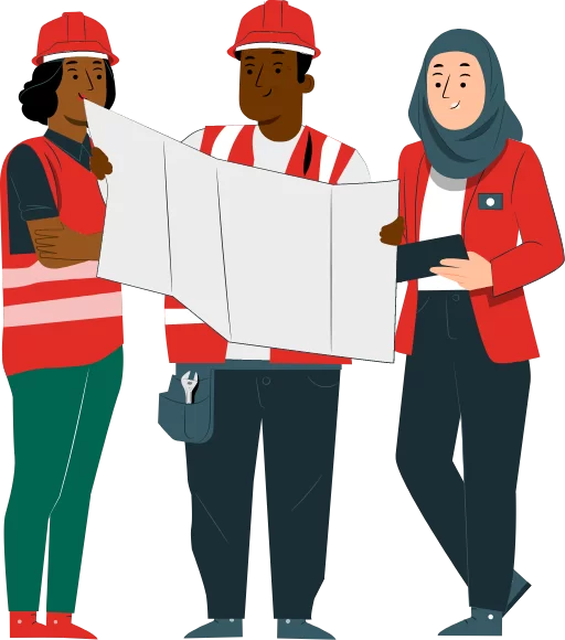 group of engineers vectors | Rubis Energy Uganda guiding principles