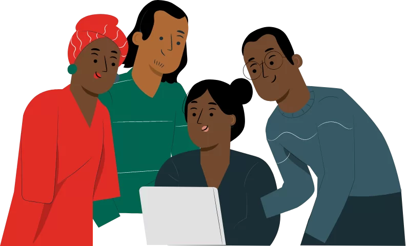 group of people working on the laptop | group of engineers vectors | Rubis Energy Uganda guiding principles